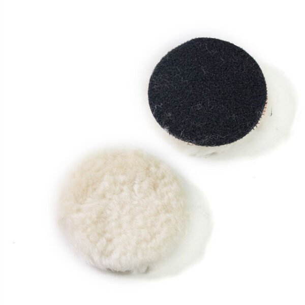 Lambswool Polishing Pads 4 inch Soft Sheepskin Buffing Pads with Hook and Loop Back Design Cutting Pad for Car, Furniture, Glass